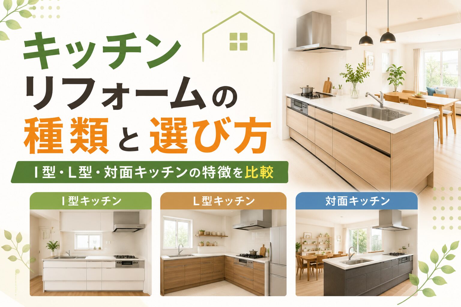 キッチンリフォームの種類と選び方_アイキャッチ