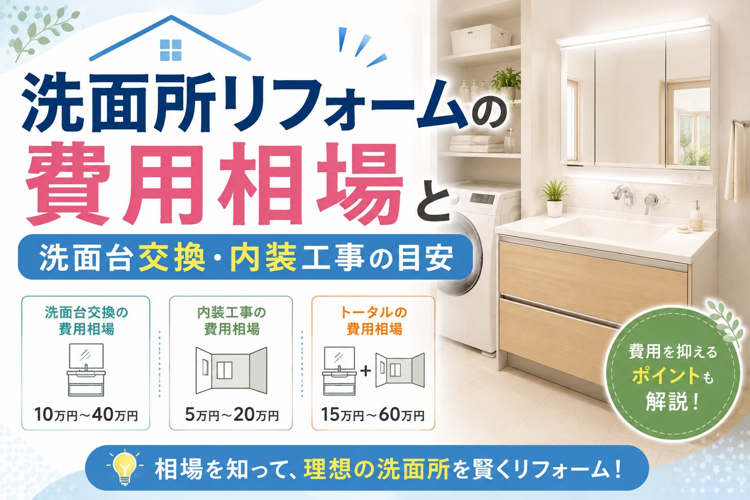 洗面所リフォーム費用相場_アイキャッチ